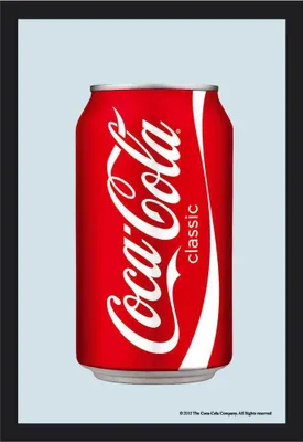 Produktbild von Coca Cola Dose - 20x30 cm bedruckter Spiegel im Kunststoff Rahmen