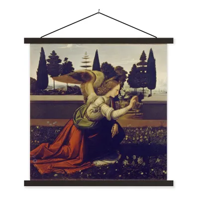 Obrázek produktu pro MuchoWow® Textilní plakát - Zvěstování, Leonardo - Leonardo da Vinci - 120x120cm - S černými lamelami