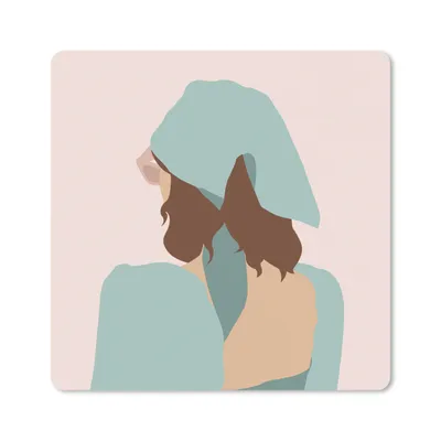 Produktbild von MuchoWow® Mauspad Mousepad Sommer - Frau - Pastell 30x30 cm - Mousepads - Maus Mat - Pad - Mausunterlage - Gaming
