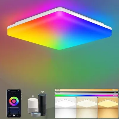 Zdjęcie produktu dla Inteligentny, ściemnialny sufitowy reflektor LED 15 W, RGB, 1500 lumenów, WiFi
