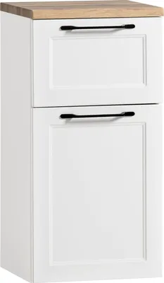Produktbild von Unterschrank >Lyon< in weiß, Wotaneiche, MDF - 40x79x35cm (BxHxT)