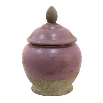 Immagine prodotto di Vaso di stoccaggio Clayre & Eef Ø 19x26 cm in Vetroceramica rosa-beige