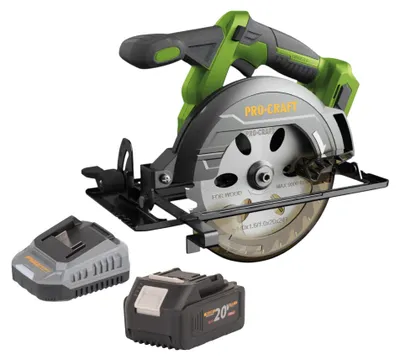 Productafbeelding van Procraft PCA32-BB accu-handcirkelzaag 20 V 165 mm borstelloos + 1x accu 4,0 Ah + oplader