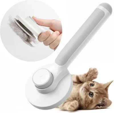 Produktbild von Famanu Katzenbürste und Hundehaarbürste - für kurzes und langes Haar, grau