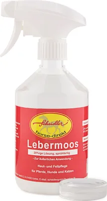 Produktbild von Lebermoos Extrakt 20%ig, fertiges Spray 500ml für Hunde, Katzen und Pferde, Hautpflege