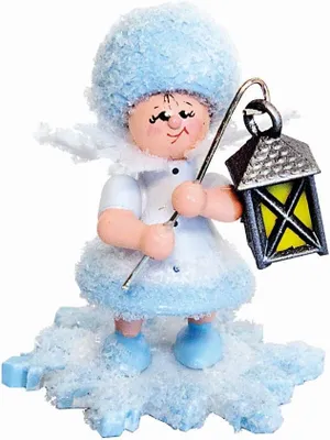 Produktbild von Drechslerei Schneeflöckchen mit Laterne - Höhe 5 cm