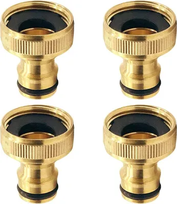 Produktbild von 3/4 Zoll Innengewinde Messing-4 Stück Messing Schlauchanschluss, 3/4 Zoll Gartenschlauch Schnellkupplung Adapter