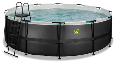 Produktbild von EXIT Black Leather Rahmenpool ø450, Aufstellpool, mit Filterpumpe, Rund, Schwarz