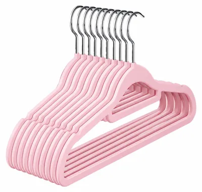 Produktbild von Samt Kleiderbügel, Kleiderbügel aus Samt MAGIC VELVET Samtbügeln 10 Stück rosa