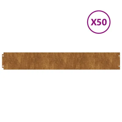 Image de vidaXL Bordure de pelouse 50 pcs. 15x103 cm Flexible acier corten