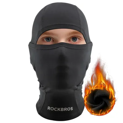 Image de ROCKBROS Bonnet d'hiver pour enfants Balaclava M, noir