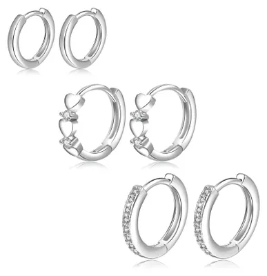 Produktbild von Solidchoice – Silberne Creolen mit Zirkonia für Damen