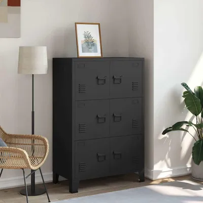 Produktbild von vidaXL Lagerschrank Industrial Schwarz 75x40x115 cm Metall
