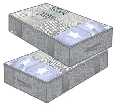 Obrázek produktu pro Úložné boxy pod postel s madlem a víkem