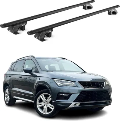Produktbild von Dachträger Grundtäger für Seat Ateca 2016-2025 5 tür 90kg Alu Schwarz 2 tlg ABE