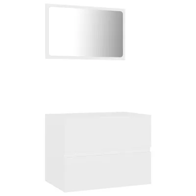 Produktbild von 2-tlg. Badmöbel-Set Weiß Holzwerkstoff