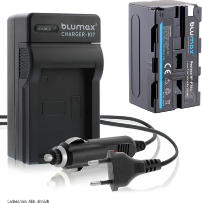 Produktbild von 1x Akku + Lader für Sony NP-F750 NP-F330  F550 F730 F770 F930 F970 5200 mAh