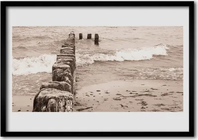 Produktbild von Bild 100x70 MDF-Rahmen Wandkunst Meer, Strand, Architektur