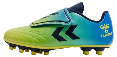 Zdjęcie produktu dla Buty piłkarskie Hummel Hattrick MG JR z zapięciem na rzepy, zielono-niebiesko-czarne 217580-5031, rozmiar: 30 EU