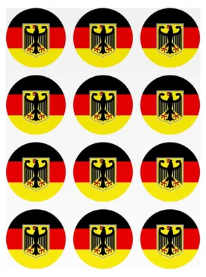 Produktbild von 12 Stück Aufkleber Bundesadler Deutschland Flagge Rund 4 cm