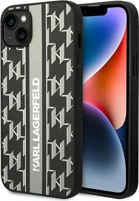 Immagine prodotto di Karl Lagerfeld Klhcp14Mpgklskg Custodia rigida per Iphone 14 Plus / 15 Plus 6.7 Grigio/Grigio Monogram Stripe