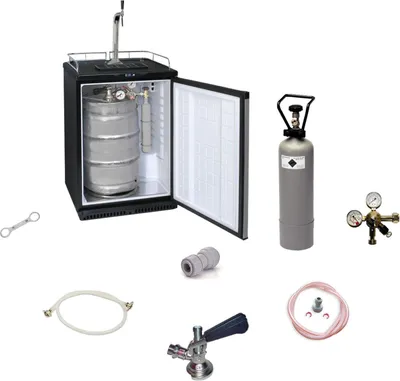 Zdjęcie produktu dla Kompletny zestaw - Nalewak do piwa, kegerator, rollable dystrybutor do piwa, chłodziarka do piwa,1-liniowa, 50 litrów/h, professional, KEG: Type A