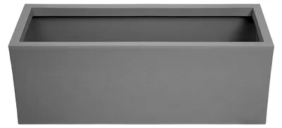 Produktbild von Pflanzkübel Basalt, 57L Pflanzvolumen, rechteckig, Blumenkasten mit Wasserspeicher in Beton-Optik, Balkon Terrasse, Blumenkübel (Grau, 57 Liter)