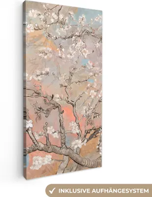 Obrázok produktu pre MuchoWow® - Plátno - Mandľový kvet - Umenie - Van Gogh - Pastel, nástenná maľba, nástenné dekorácie obrazy obývacia izba, 20x40cm