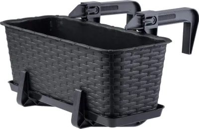 Obrázok produktu pre KADAX balkónový kvetináč s podstavcom "Frette", balkónový box s držadlami, 40 cm, antracit
