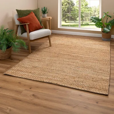 Produktbild von Steffensmeier Jute Teppich Goa Canvas Natur | Eckig | Boho | Flur, Eingang, Wohnzimmer