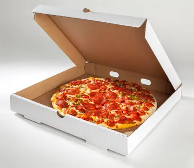 Produktbild von Weißer Pizzakarton 32 x 32 x 4 cm 100 Stück.