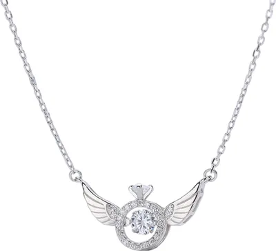 Produktbild von Halskette mit Engelsflügel-Anhänger, Herz, Schutzengelflügel, Schlüsselbein-Halskette für Mädchen und Frauen, Sympathie-Schmuck, Geschenk