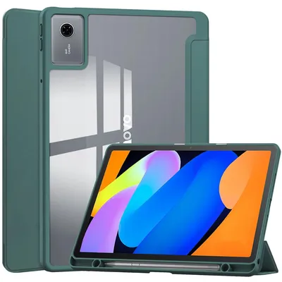 Produktbild von Schutzhülle mit Klappe für Lenovo Idea Tab 11, Bizon Case Tab Clear Matt, Dunkelgrün