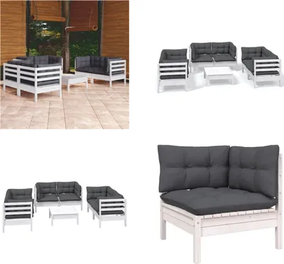 Produktbild von vidaXL 7 tlg. Garten Lounge Set mit Kissen Kiefer Massivholz - Garten-Lounge-Set - Garten-Lounge-Sets - Gartenmöbel-Set - Gartenmöbel-Sets