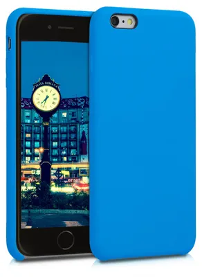 Produktbild von kwmobile Handyhülle für Apple iPhone 6 Plus / 6S Plus Hülle - Case Silikon - Kabelloses Laden - Schutzhülle Cover in Strahlend Blau