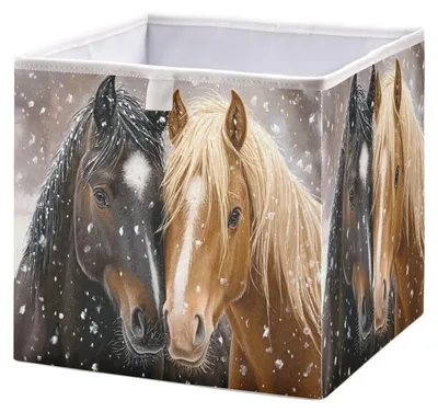 Produktbild von Two Horse faltbarer Aufbewahrungskorb | 28 x 28 x 28 cm für Spielzeug und Kleidung