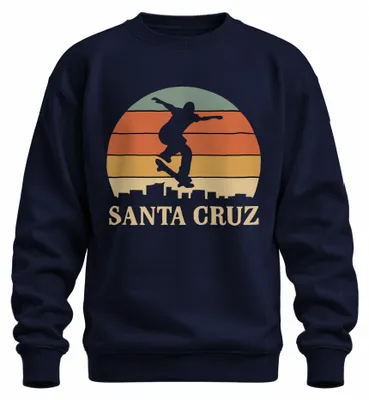 Zdjęcie produktu dla Santa Cruz Skateboard Skater Retro Sonnenuntergang Vintage Strand Bluza Uni  Pullover, Granatowy, 3XL