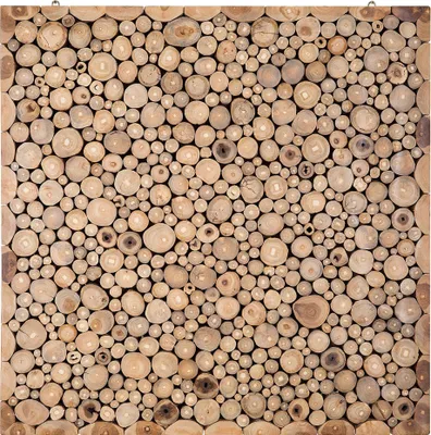 Produktbild von BELIANI Wanddekoration Hellbraun Teakholz 85 x 85 cm Dreidimensional Quadratisch Modern