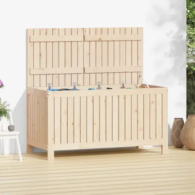 Obrázek produktu pro vidaXL Zahradní truhla 121x55x64 cm z masivního borovicového dřeva - Zahradní truhla - Zahradní truhla - Zahradní úložný box