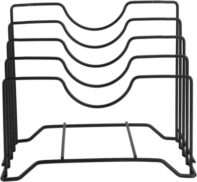 Produktbild von 1 Stück: Platzsparender Mehrzweck-Topfdeckelhalter aus rostfreiem Kohlenstoffstahl