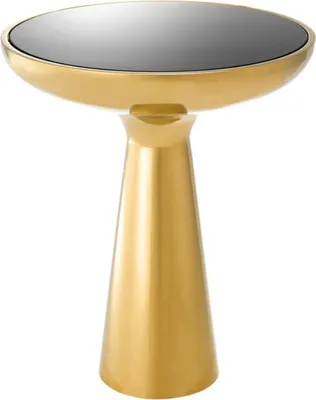 Produktbild von Casa Padrino Luxus Beistelltisch Gold / Schwarz Ø 50 x H. 60 cm - Runder Edelstahl Tisch mit Glasplatte