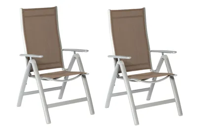 Produktbild von Merxx Gartensessel Carrara taupe 2er Set - Aluminium/Textil