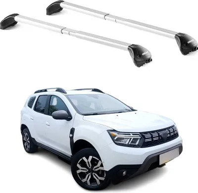 Produktbild von Dachträger Grundtäger für Dacia Duster mk3 2024-2025 100kg Alu Silber 2 tlg ABE