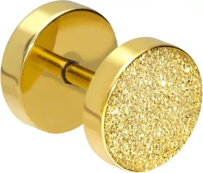 Produktbild von Chirurgenstahl Fake Plug DIAMANTOPTIK Gold Discgröße: 8mm