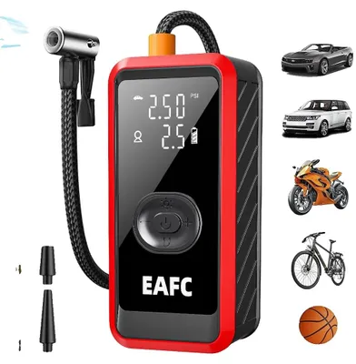Image de Compresseur d'air, sans fil, design portable, noir, fonctionne sur batterie