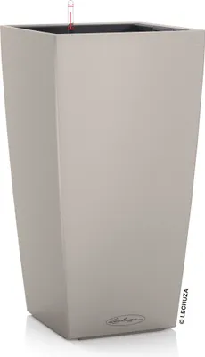 Produktbild von LECHUZA-Pflanzgefäß CUBICO Color 22 Sandbraun | Pflanzgefäß mit Bewässerungssystem und Pflanzeinsatz | matte Oberfläche | 22 x 22 x 41 cm | 13128
