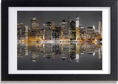 Produktbild von Bild 30x20 MDF-Rahmen, Wandkunst New York bei Nacht