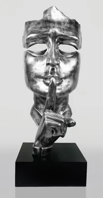 Produktbild von Casa Padrino XXL Deko Skulptur Silber mit Patina / Schwarz H. 190 cm
