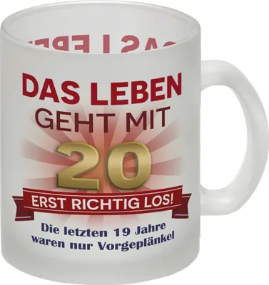 Produktbild von 20. Geburtstag Glas Tasse mit lustigem Spruch: Vorgeplänkel