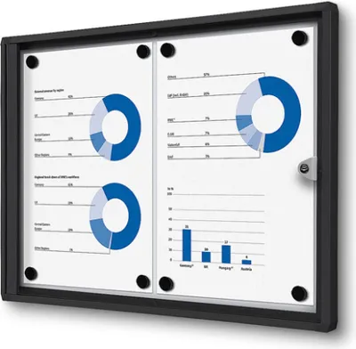 Produktbild von Showdown Schaukasten für Innen  Economy SCXS - 2x DIN A4 - Aluminium - Schwarz